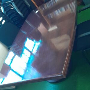 1850mm x 1250mm Barrel Shaped Boardroom Table Darkwood