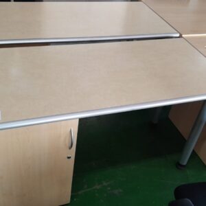 1350mm x 650mm Straight Desk With Pedestal Maple Melamine ( Marked Down )