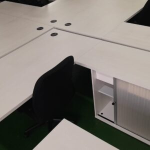 1600mm x 1900mm Straight Desk With Side Credenza Black Cherry