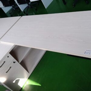 1800mm x 1300mm Straight Desk With Side Credenza Black Cherry