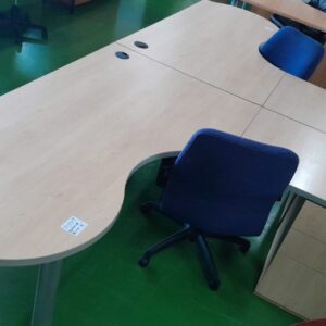 1800mm x 1800mm L Shaped Desk With Desk High Pedestal Maple Melamine