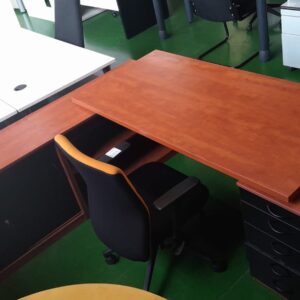 2000mm x 1900mm Executive Desk With Desk High Pedestal & Credenza Cherry Royal