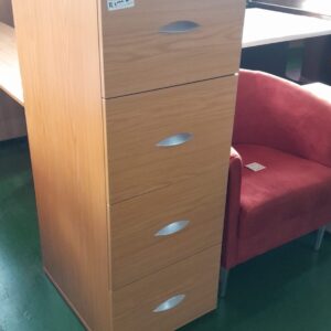 4 Drawer Wooden Filing Cabinet Oak Melamine