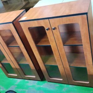 1200mm 2 Door Cupboard With Glass Doors Cherry Royal ( Marked Down )