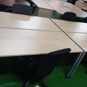 1700mm x 700mm  Straight Desk On Steel Frame Maple Melamine
