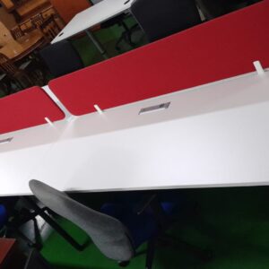 3600mm x 1500mm 4 Way Cluster Unit With Red Screens White