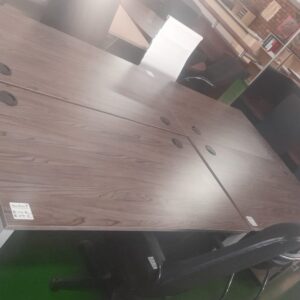 1500mm x 750mm Straight Desk On Steel Frame Smoked Cedar