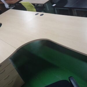 1800mm x 1800mm L Shaped Desk With Desk High Pedestal Maple Melamine
