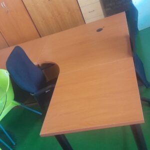 2000mm x 2400mm L Shaped Desk With Pedenza Bodensee Cherry