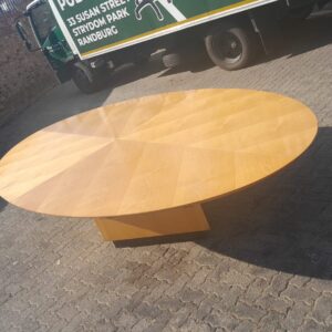 3400mm x 1800mm Oval Boardroom Table Maple Veneer
