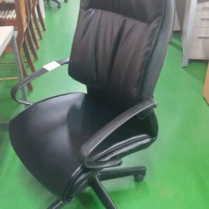 Re Upholstered Leatherette High Back Chair Black