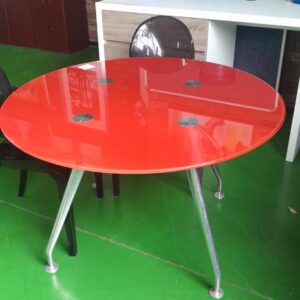 1200 Diameter Round Table Glass Red