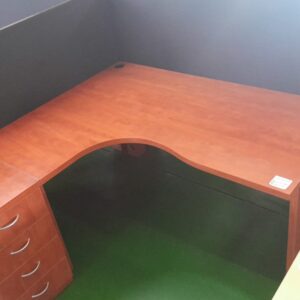 1600mm x 1600mm L Shaped Desk With Desk High Pedestal Cherry Royal