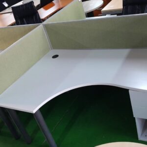 1800mm x 1200mm L Shape Desk With Desk High Pedestal Folkstone Grey