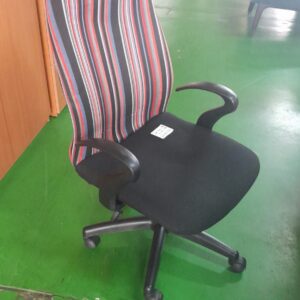 High Back Chairs With Stripes Back & Black Seat