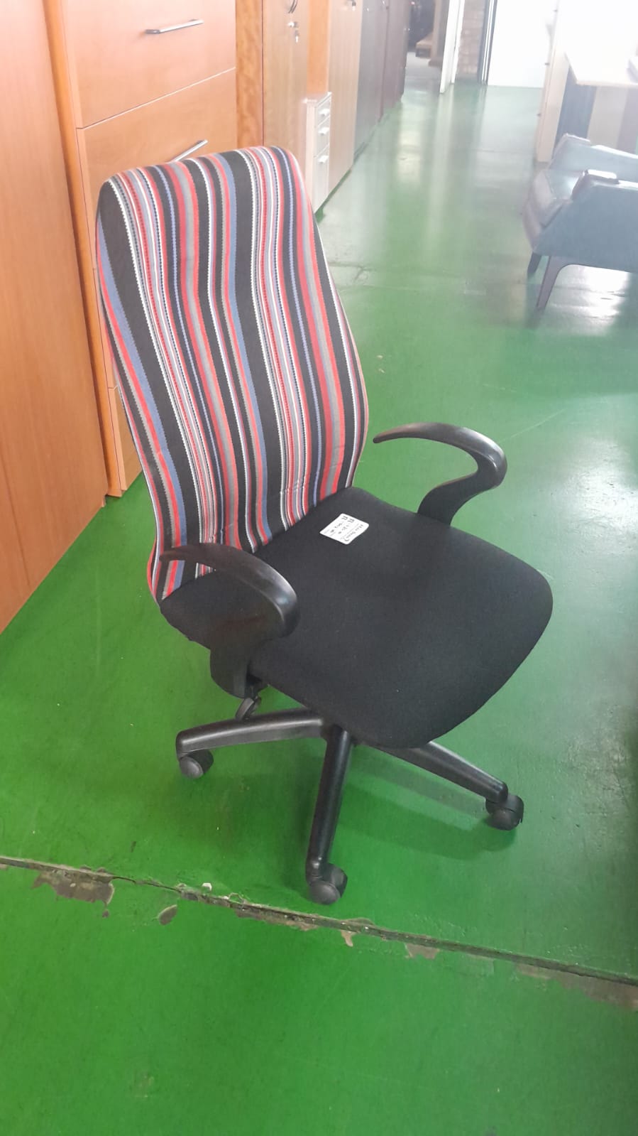 High Back Chairs With Stripes Back & Black Seat