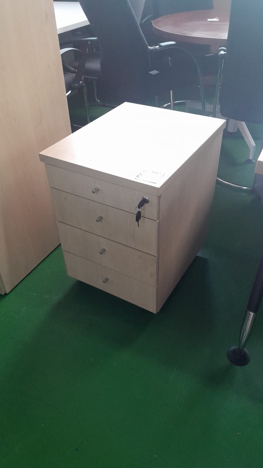Mobile Pedestal Maple Melamine