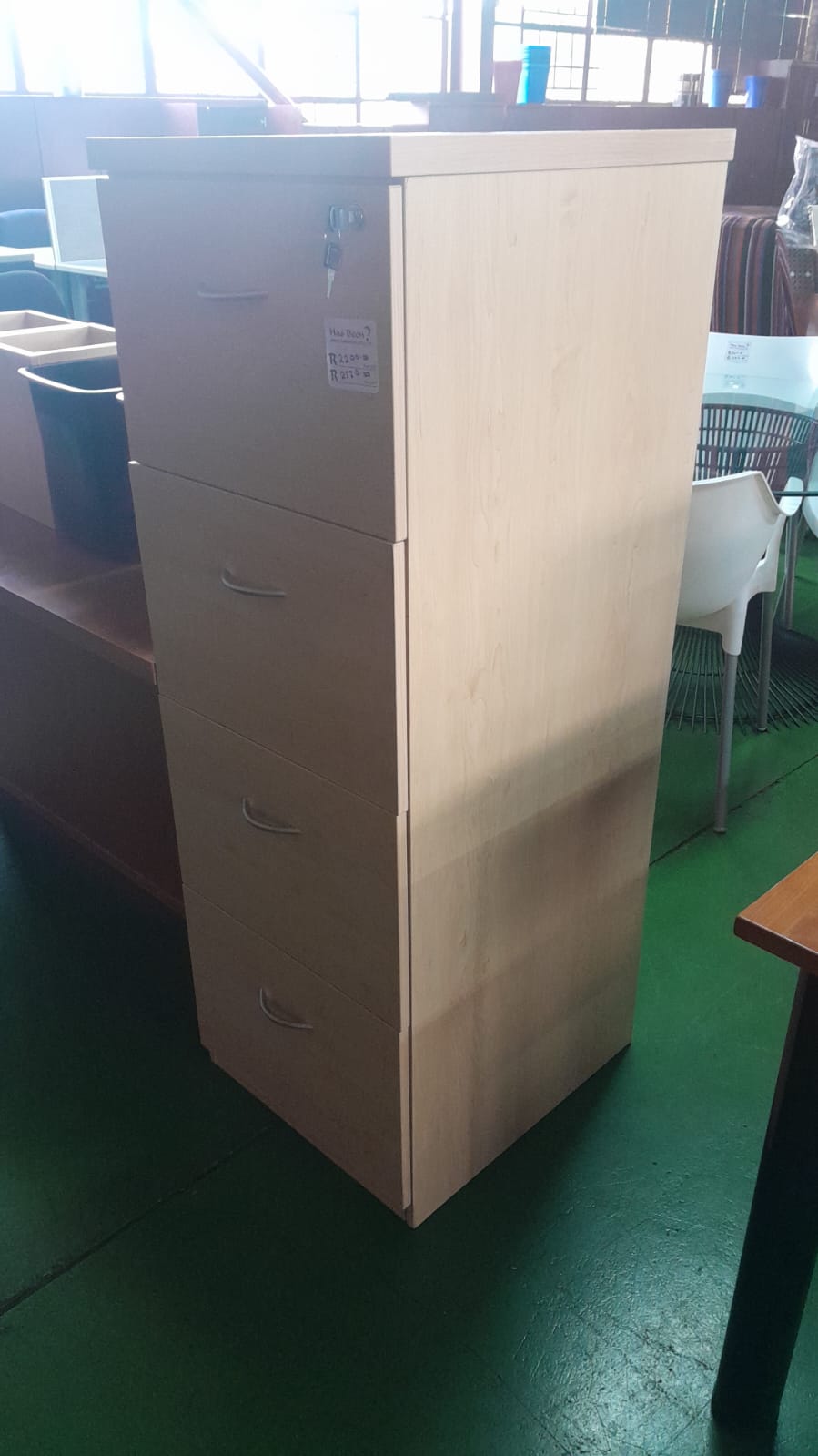 Wooden 4 Drawer Filing Cabinet Maple Melamine